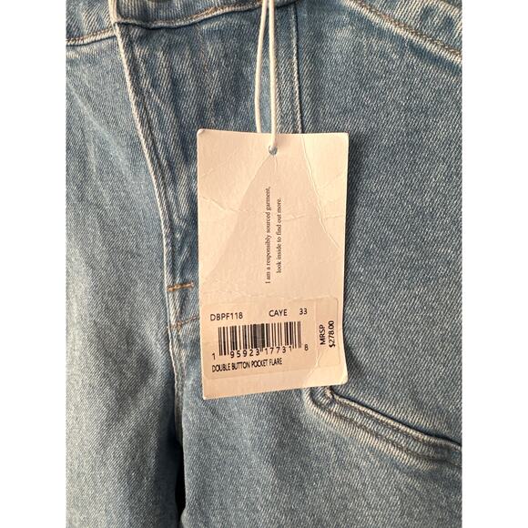FRAME Double Button Flare Jeans Light Wash – Size 33 NWT - Picture 7 of 8